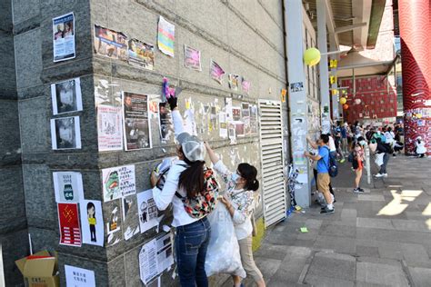 【修例風波】何君堯現身屯門掃地 市民多區清理「連儂牆」 星島日報