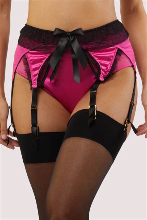 Inga Pink Ruffle Suspender Belt Bettie Page