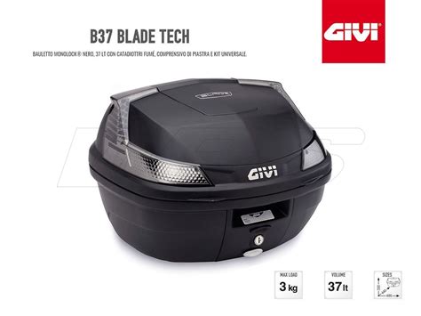 B Nt B Nt Blade Tech Top Case Moto Givi Monolock Lt Negro Luces Humo