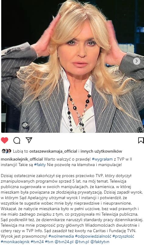 Aleksandra Zawisza Wiatrowska on Twitter Monika Olejnik wygrała z TVP