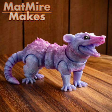 3D Printable Opossum Articulated Fidget Print In Place Body Snap Fit