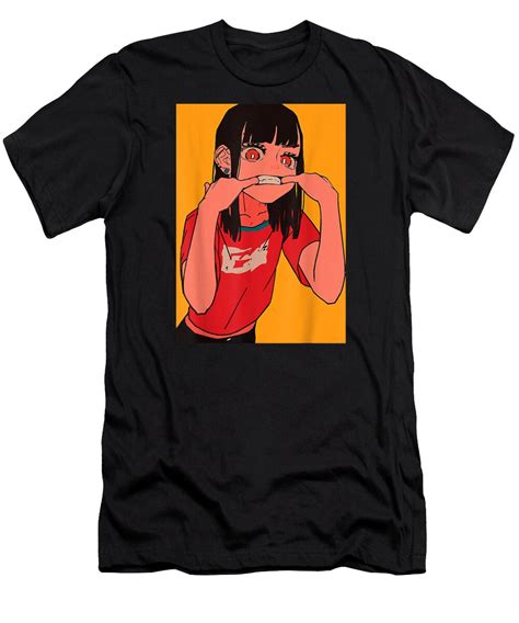 Courageous Yummy Anime Girl Lofi Aesthetic Retro 90s Japanese Waifu Kawaii Ts For Fan T Shirt