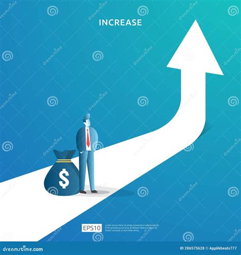 Income Salary Rate Increase Concept Illustration With People Character