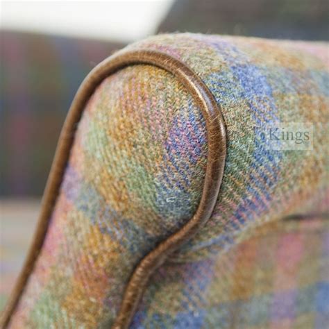 Detail Of Tetrad S Bowmore Chair In Spring Check Harris Tweed With