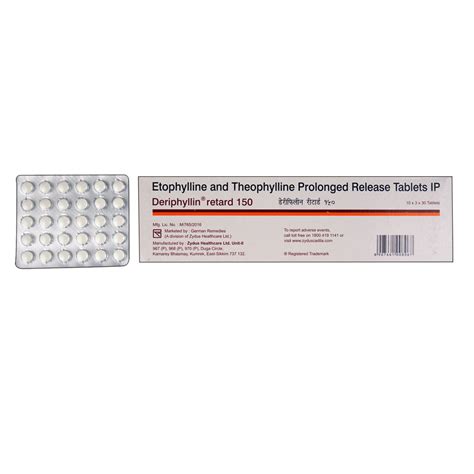 Buy Deriphyllin Retard 150mg 30 Tablets Online At Best Prices