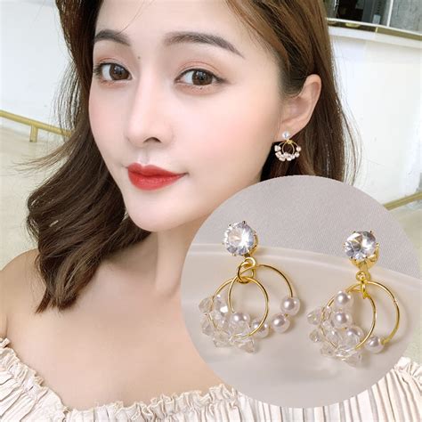 Crystal Party Wear Cute Girls Korean Earrings Jewellery Earrings