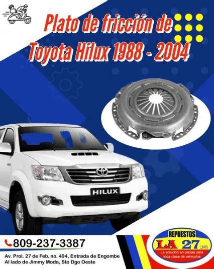 Plato De Fricci N De Toyota Hilux Jma Repuestos La