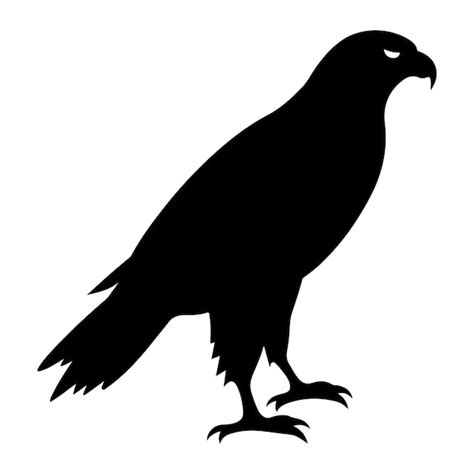 Premium Vector A Black Silhouette Of A Falcon Vector Clip Art