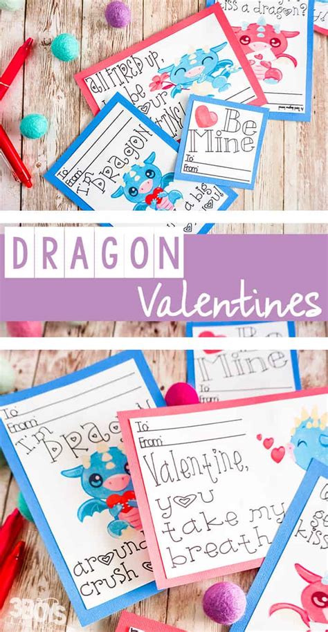 Dragon Valentine Cards Print and Cut Project