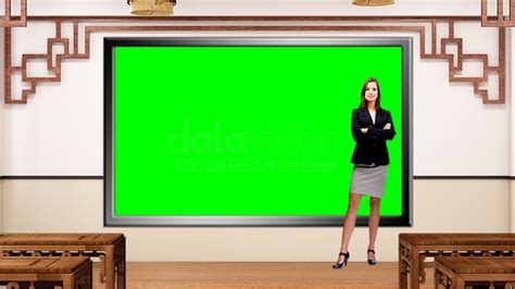 Education 032 TV Studio Set-Virtual Green Screen Background PSD ...