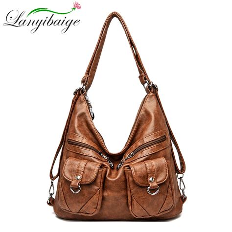 Multi Pocket Bolsas De Couro Macio Bolsas De Luxo Bolsas Femininas