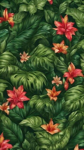 Premium Photo Botanical Green Fabric Pattern