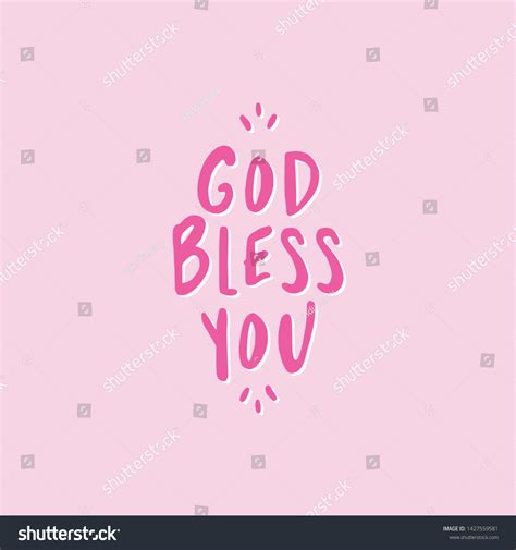 God Bless You Lettering Message Hand Stock Vector (Royalty Free ...