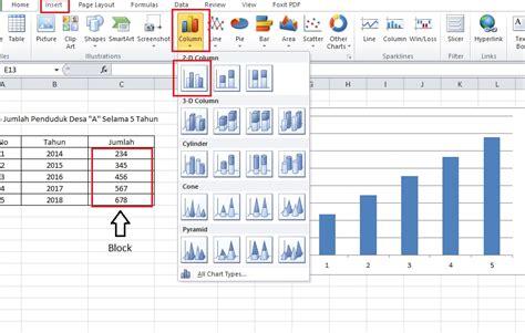 Cara Membuat Diagram Batang Di Microsoft Word Excel Droidmax