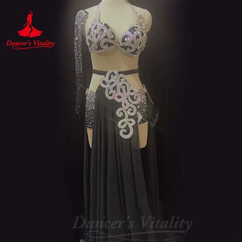 Bellydance Costumes Women S Sets Customized Diamonds Bra Chiffon Long