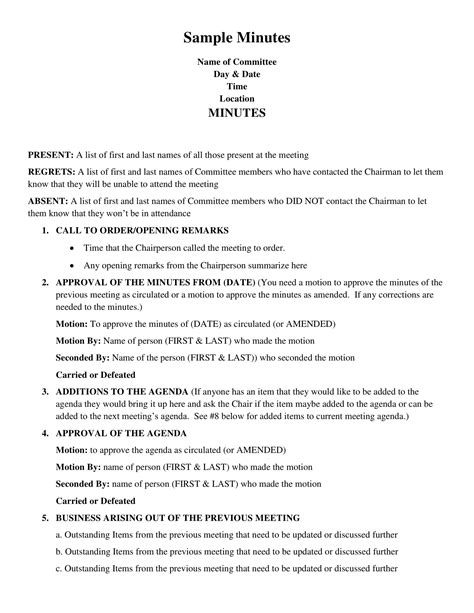 Meeting Minutes Template Pdf Pdf Template