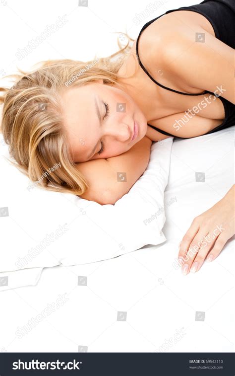 Beautiful Blonde Woman Sleeping On White Stock Photo 69542110 Shutterstock