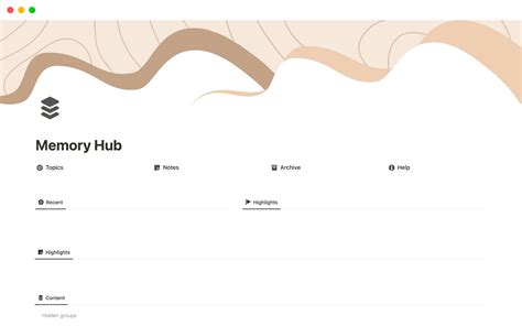 Memory Hub Note Taking Personal Knowledge Base Template By Matt