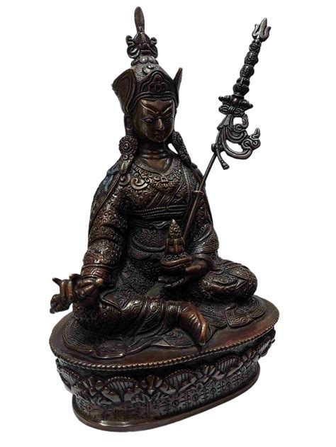 Buddhist Handmade Statue Of Padmasambhava Guru Rinpoche Chocolate