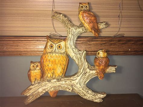 Vintage Collectible Owls Owl On Limb Medium To Large Wall Etsy