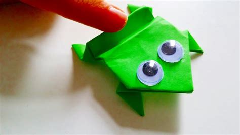 Origami Frosch Anleitung Frosch Falten Kindern Tiere Bastelideen