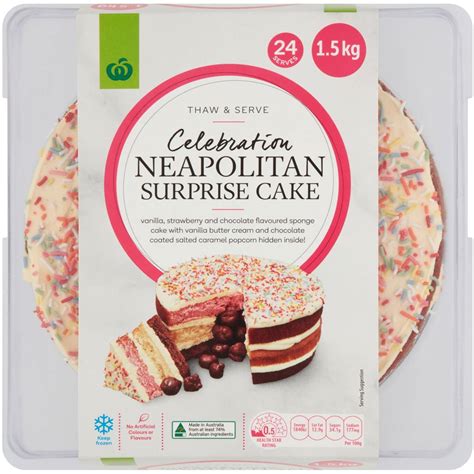 Woolworths Celebration Neapolitan Surprise Cake 15kg Woolworths