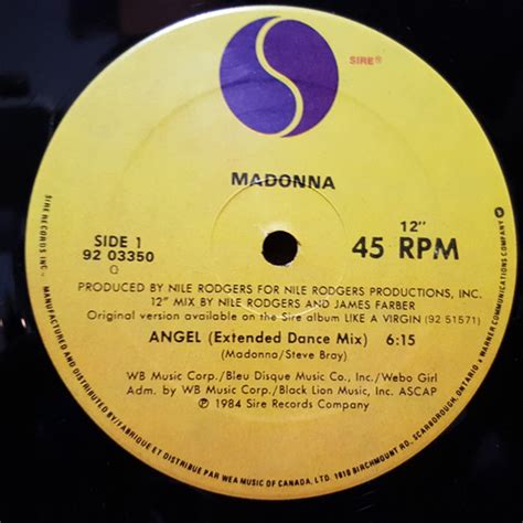 Madonna Angel 1985 Vinyl Pursuit Inc