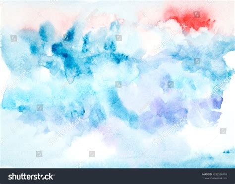 Blue Watercolor Painting Ideas Colorful Shades Stock Illustration ...