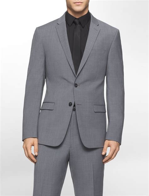 X Fit Ultra Slim Fit Tonal Plaid Wool Suit Jacket Calvin Klein Suit