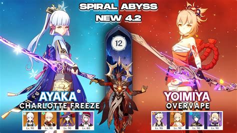 New Spiral Abyss C Ayaka Charlotte Freeze C Yoimiya Overvape