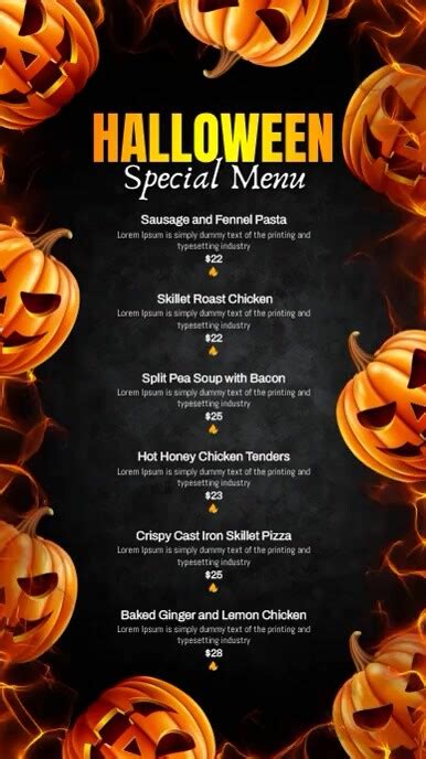 Copy Of Halloween Menu Postermywall