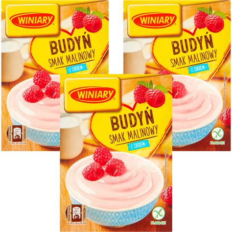 WINIARY Budyń smak Malinowy z cukrem 3x 60 g 9708868337 Allegro pl