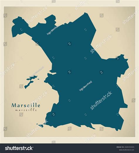 Modern City Map Marseille City France Stock Illustration 2105723315