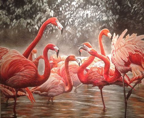 Oil Painting from Photo Pink Flamingo Wall Decor Canvas Art | Etsy