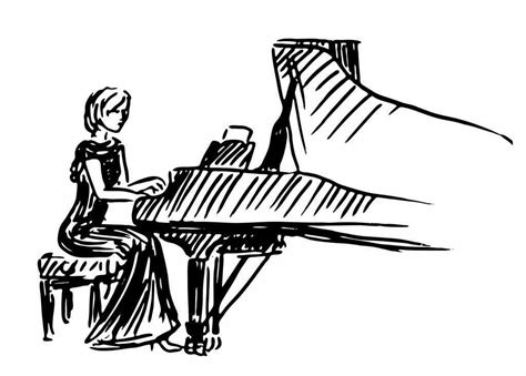 Piano Outline Drawing | Free download on ClipArtMag