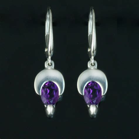 Amethyst Crescent Moon Earrings Crown Trout Jewelers