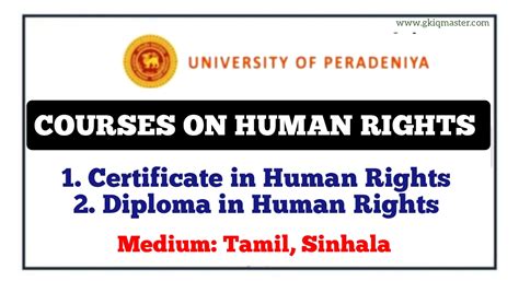 Courses On Human Rights University Of Peradeniya Master