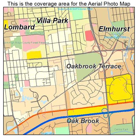 Aerial Photography Map Of Oakbrook Terrace Il Illinois