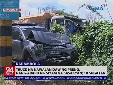 Truck Na Nawalan Daw Ng Preno Nang Araro Ng 9 Na Sasakyan YouTube