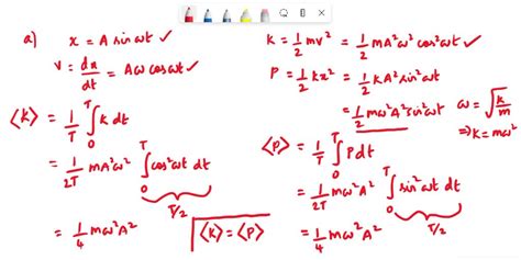 Solved A Prove That In Simple Harmonic Motion The Average