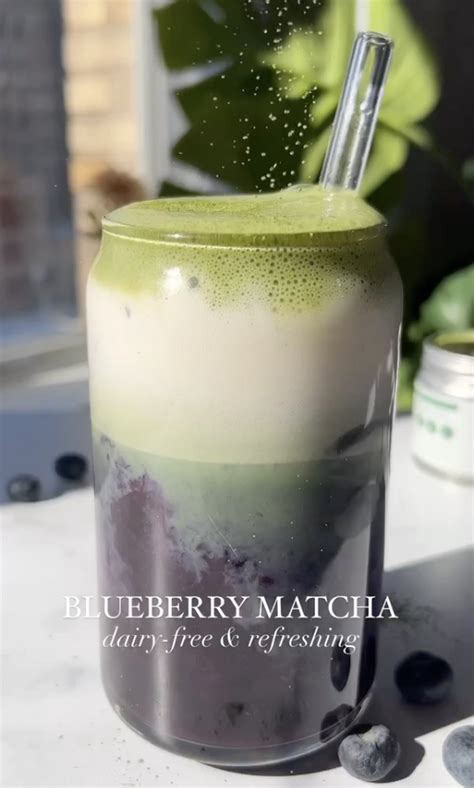 Blueberry Matcha Oat Milk Latte Recipe The Feedfeed