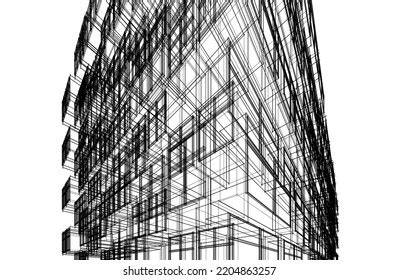 Abstract Architecture Sketch Vector Illustration Stock Vector (Royalty ...