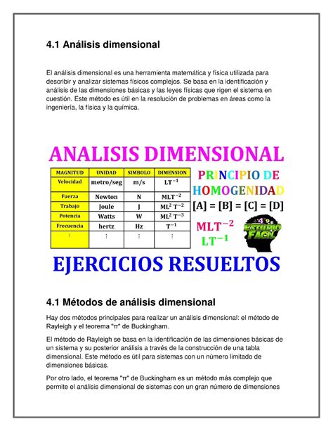 Mecanica De Fluido U Resumen Unidad An Lisis Dimensional El