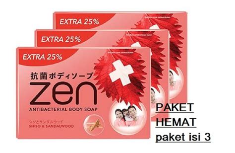 Jual SABUN MANDI ZEN ISI 3 PCS 80 Gr Sabun Mandi Batang ZEN