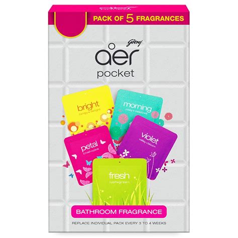 Godrej Aer Pocket Bathroom Air Fragrance Assorted Pack Of 5 5x10g