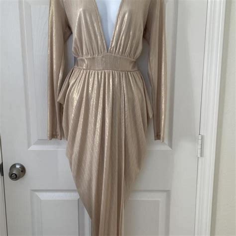 Gold / Champagne dress- worn once for an industry... - Depop