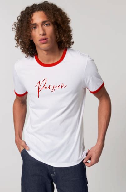 T Shirt Urbain Modèle Bicolore Rouge Jesuisun E Jeune