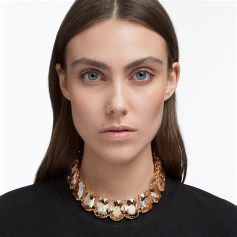 Harmonia Choker Oversized Floating Crystals Gold Tone Gold Tone