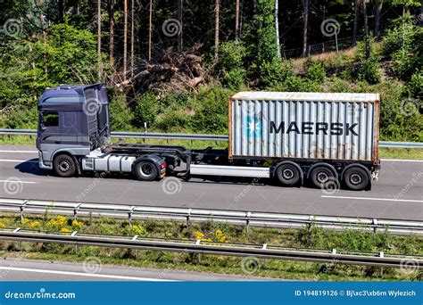 Truck With Maersk Container Editorial Photo Image Of Container