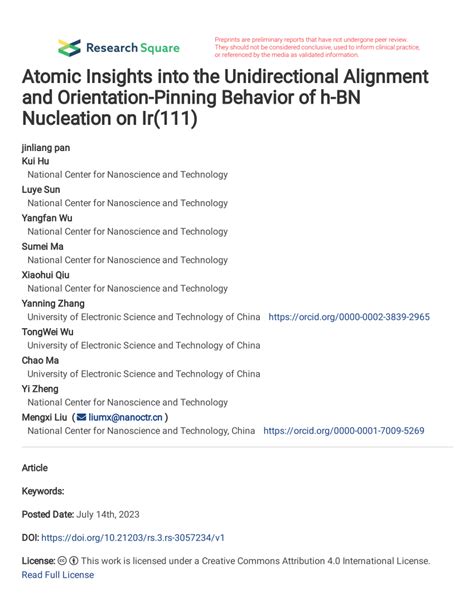 Pdf Atomic Insights Into The Unidirectional Alignment And Orientation Pinning Behavior Of H Bn